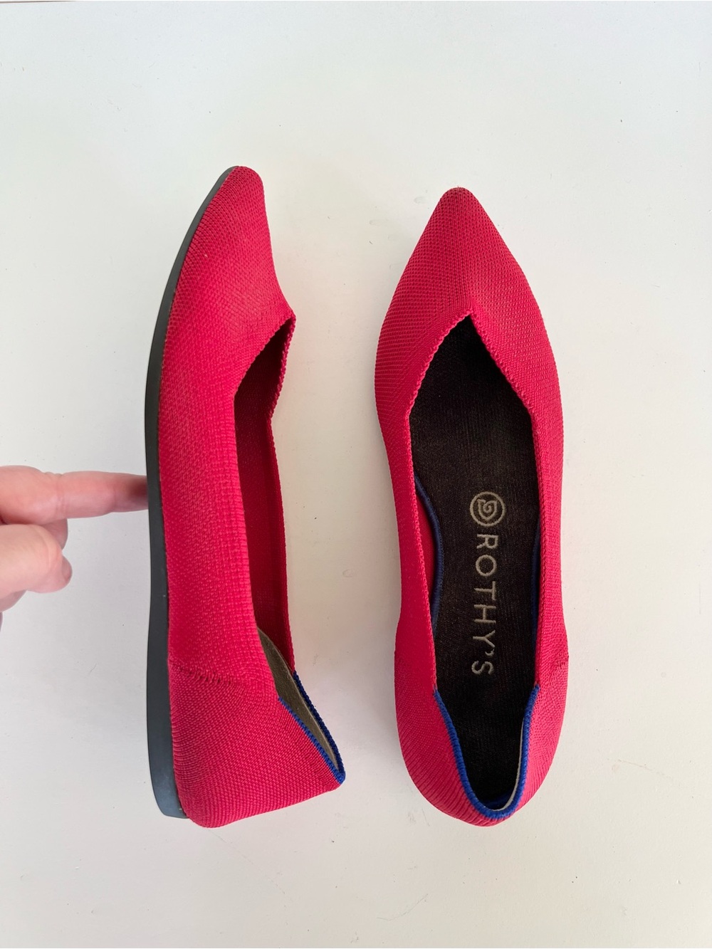 Rothy's The Point Slip On Ballet Flats in Bright Red, size 8.5 - Picture 13 of 13